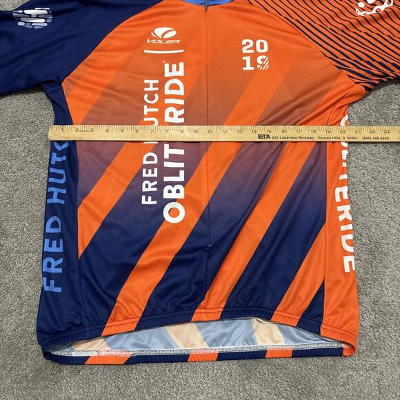 Voler Cycling Jersey Adult 2XL XXL Orange Blue 1/2 Zip Short Sleeve US Made Poly - Picture 4 of 5